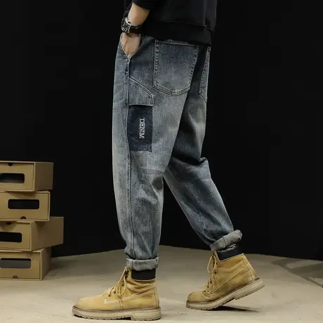 牛仔裤男春秋男弹力宽松小直筒男裤春季2024新款男款潮牌大码裤子商品大图