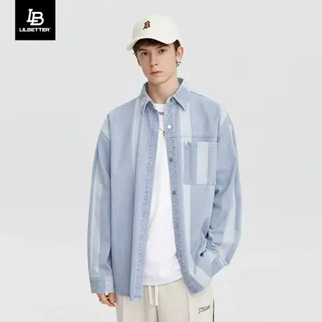 LiLbetter牛仔衬衫男2025春季新款慵懒风休闲上衣都市高级感衬衣图片