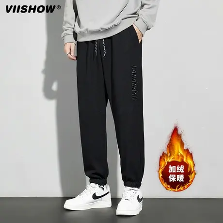 VIISHOW休闲裤男士卫裤冬季秋款大码潮流加厚加绒保暖男款运动裤商品大图