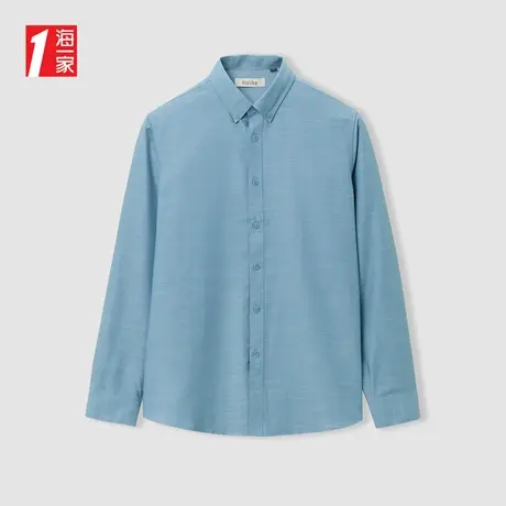 海一家上班可穿2024春季商务休闲舒适男士长袖衬衫图片