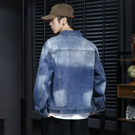 外套百搭复古牛仔衣春秋季男士时尚男款帅气潮流韩版外套休闲男装图片
