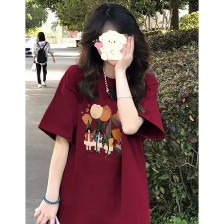 纯棉短袖T恤女早春夏装百搭韩版宽松显瘦休闲外穿打底衫半袖上衣商品大图