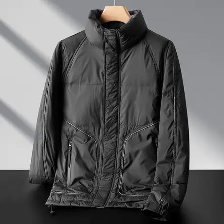 冬季立领白鸭绒羽绒服男士2023新款外套加厚款保暖防风防水骑行服图片