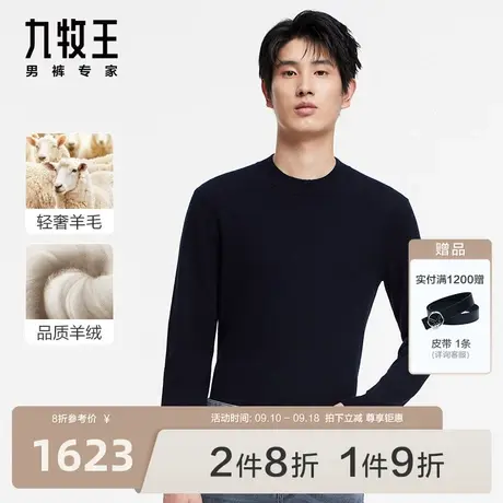 [羊绒系列]九牧王男装JY1B52217羊毛衫23秋冬款专柜同款保暖毛衣图片