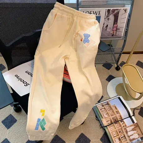 美式复古裤子女夏季薄款宽松哈伦显瘦直筒休闲运动束脚长裤潮ins商品大图