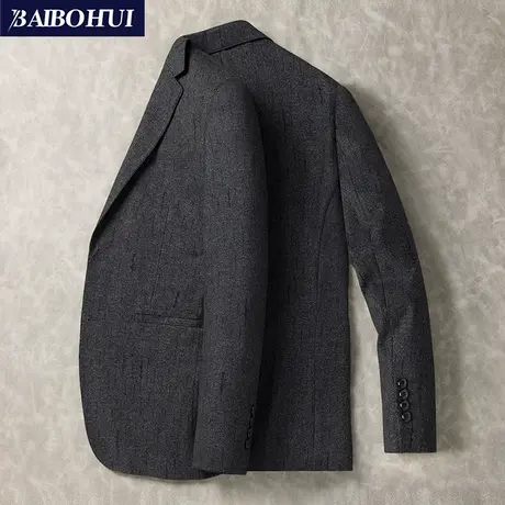 春秋季修身休闲小西服上衣男士单件时尚潮流商务男士呢子西装外套商品大图