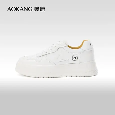 奥康女鞋 春秋季时尚百搭小白鞋滑板鞋厚底舒适运动休闲鞋图片