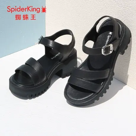 SPIDER KING/蜘蛛王凉鞋女真皮2023夏季商场同款休闲厚底粗高跟潮商品大图