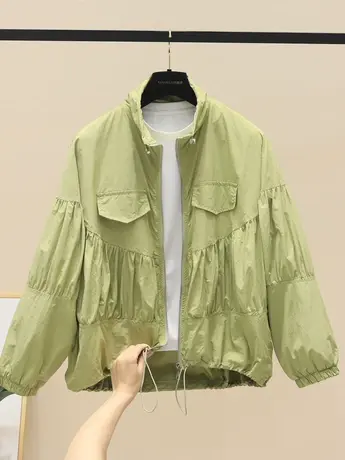 2023春秋新款立领上衣女宽松小众设计感洋气减龄时尚短款开衫外套商品大图