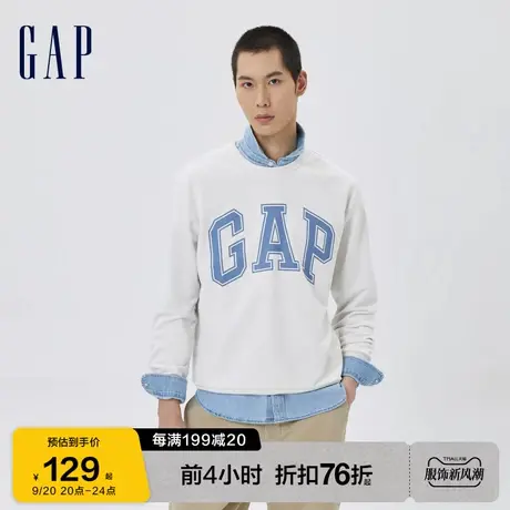 Gap男女装秋季新款学院风LOGO撞色运动卫衣561835美式复古商品大图