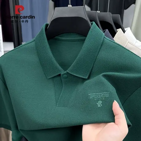 皮尔卡丹短袖POLO衫2025夏季新款翻领刺绣T恤宽松休闲上衣商品大图