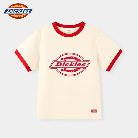 Dickies童装女童短袖t恤夏季儿童2025新款纯棉撞色半袖男童夏装A图片