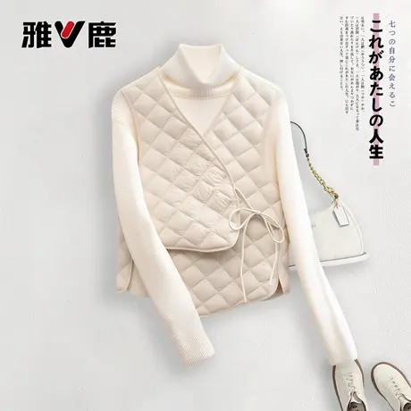 雅鹿新款女士轻薄羽绒内胆马甲防寒朦胧保暖内穿好看修身羽绒服图片