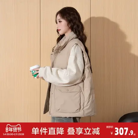 唐狮2026新款黑白色羽绒马甲背心女外穿冬季超好看立领羽绒服商品大图