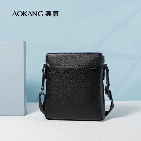 奥康男包头层牛皮新款商务休闲单肩包真皮斜挎包文件包公文包图片