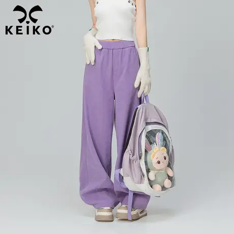 [垂感抗皱]复合雪尼尔阔腿休闲裤女2023秋冬加绒直筒裤糯米裤子商品大图