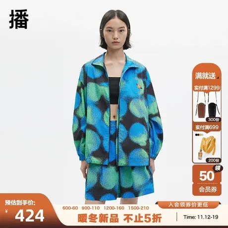 播秋季新款拉链立领宽松休闲大圆点印花短外套女BDP3WD0284图片