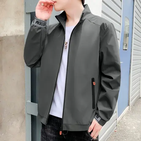2025年春秋季立领夹克男士休闲外套百搭宽松大码修身青年潮流褂子商品大图