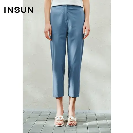 INSUN恩裳线上专选夏季轻商务细条纹轻薄西裤图片