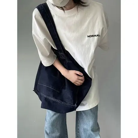 白色短袖t恤女纯棉大码韩版chic东大门百搭ins潮宽松设计感上衣夏商品大图