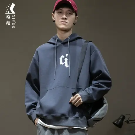 希越潮牌春秋款运动卫衣男高级感连帽2024春季新款上衣男士大码潮商品大图