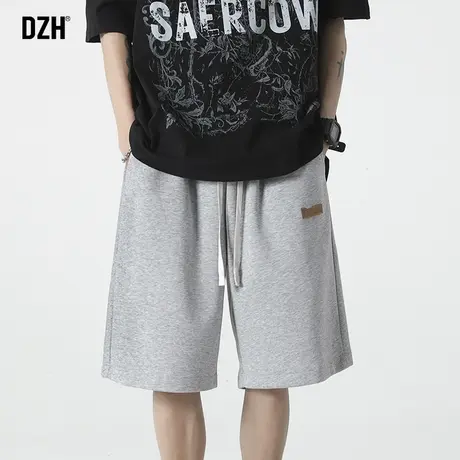 男士美式高街运动裤男短裤夏季美式灰色五分裤子2023新款过膝中裤商品大图