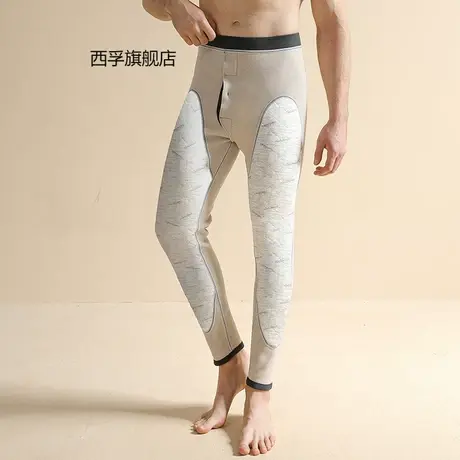云朵绒羊毛裤男款内穿加厚加长护膝保暖裤男士高腰弹力冬季秋裤男商品大图
