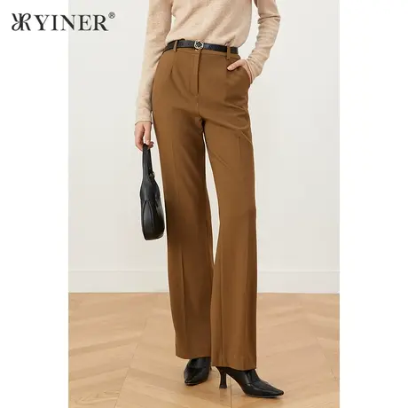 *YINER音儿奥莱女装2021冬季新款气质弹力显瘦休闲裤商品大图
