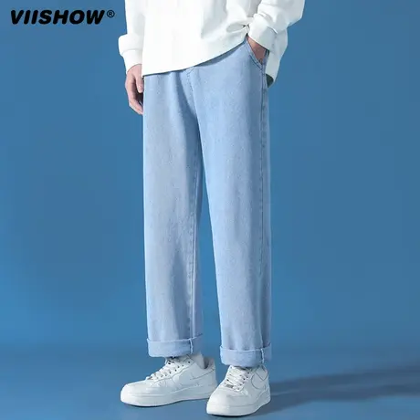VIISHOW牛仔裤男士春秋冬季新款宽松美式高街潮牌直筒休闲长裤子商品大图