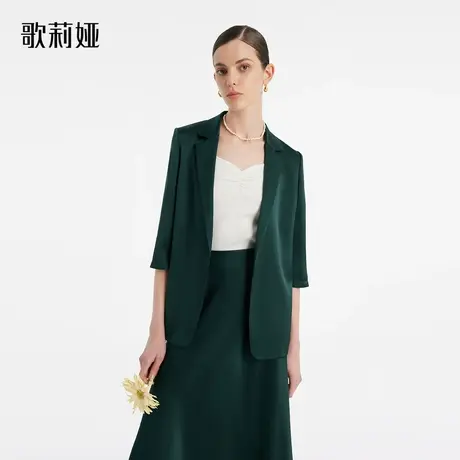 歌莉娅三醋酸西装外套女春季新款气质通勤职场正装西服1C3L6M440图片