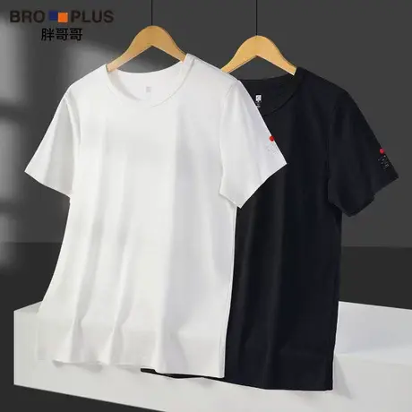 胖哥哥胖哥哥夏季大码男装短袖t恤男重磅纯棉宽松加肥加大体恤衫商品大图