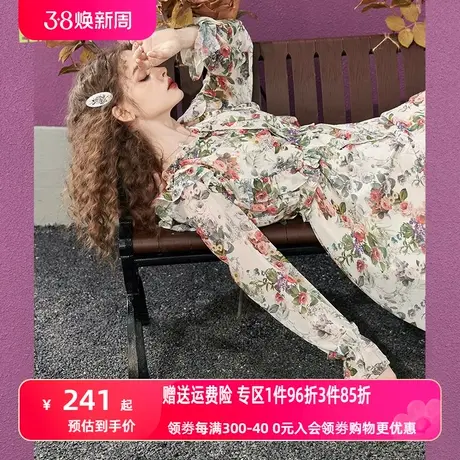 妖精的口袋法式雪纺碎花连衣裙女2023春季新款宽松气质高级感裙子图片