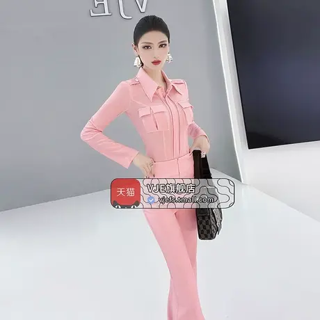 VJE设计感小众洋气减龄弹力衬衫女早秋新款显瘦长袖时尚上衣商品大图