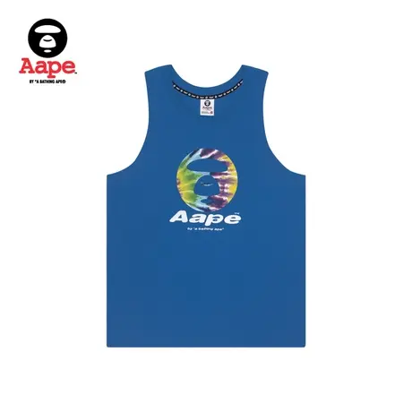 Aape男装春夏字母彩色扎染图案猿颜印花无袖运动背心0722XXG商品大图