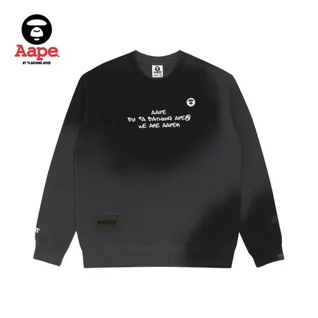 AAPER男装秋冬趣味图案印花扎染薄绒宽松圆领卫衣3910XXJ图片