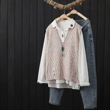 毛衣马甲女2023年秋装新款坎肩叠穿外穿针织马夹女背心春秋季上衣商品大图