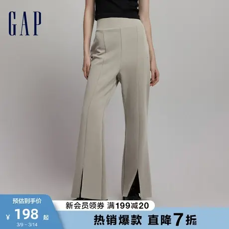 Gap女装早春空气三明治高腰微喇拖地裤喇叭裤高级休闲长裤799996图片