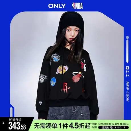 ONLY冬季NBA联名款落肩长袖连帽卫衣女|12319S040商品大图