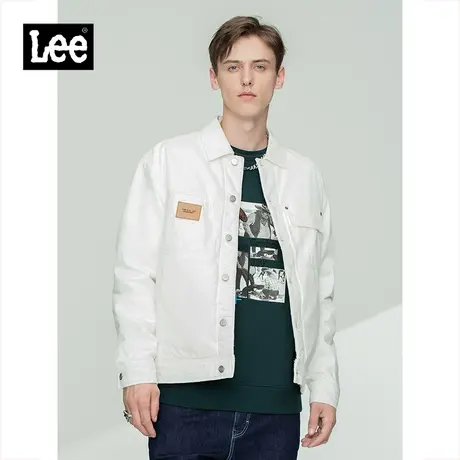 Lee商场同款21秋冬新品舒适白色男牛仔夹棉外套LMT0010895TQ-005图片