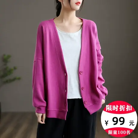 dza 文艺复古V领短款外套女士韩版休闲上衣新款秋季宽松百搭夹克图片