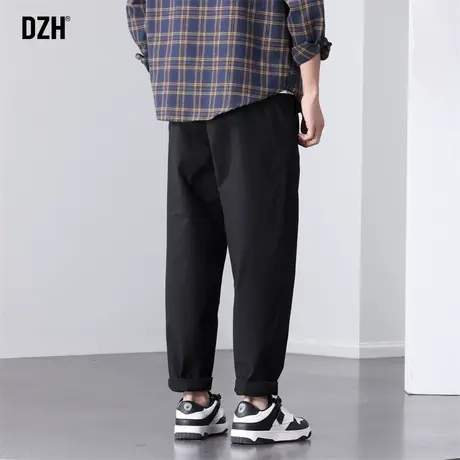 男士黑色休闲裤男直筒宽松裤子男生夏季工装裤2023新款长裤哈伦裤商品大图