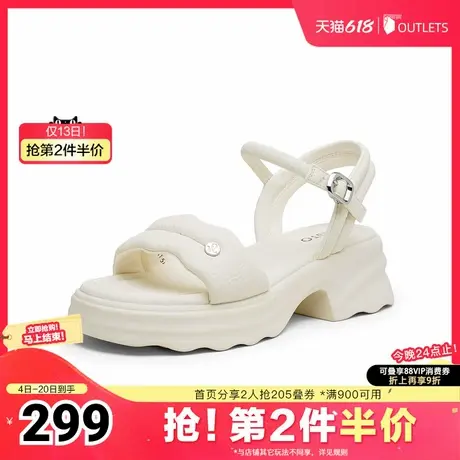 百思图2025夏季新款商场同款法式休闲厚底女凉鞋D3202BL5图片