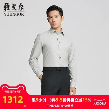 【商场同款】雅戈尔男士长袖衬衫春秋新款官方商务休闲免烫衬衫男图片