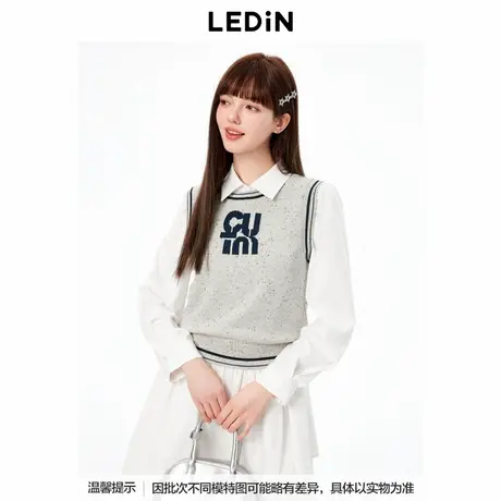 【商场同款】乐町圆领针织线背心女年秋季新款马甲C1EFE3306商品大图