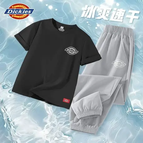 Dickies童装男童套装夏季儿童2025新款运动速干衣服男孩短袖T恤A图片