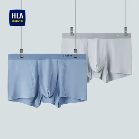 HLA/海澜之家镶拼网眼针织平脚短裤2025新透气滑爽含莫代尔内裤男商品大图