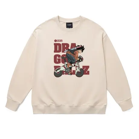 vintage美式复古学院风薄款春秋季卫衣七龙珠悟空圆领男潮ins潮牌商品大图