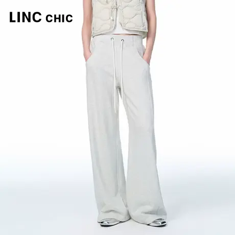 LINCCHIC金羽杰2025年秋季新品绵羊毛宽腿高腰卫裤女S253KP418Y商品大图