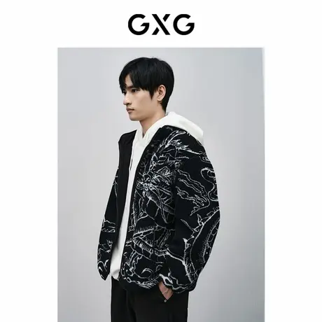 【X】GXG男装年系列仿羊羔毛夹克24年春季品GFX12101131商品大图