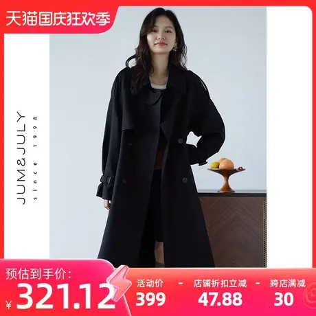 嘉茱莉2023年新款风衣外套女春秋中长款韩系风格穿搭今年流行上衣商品大图